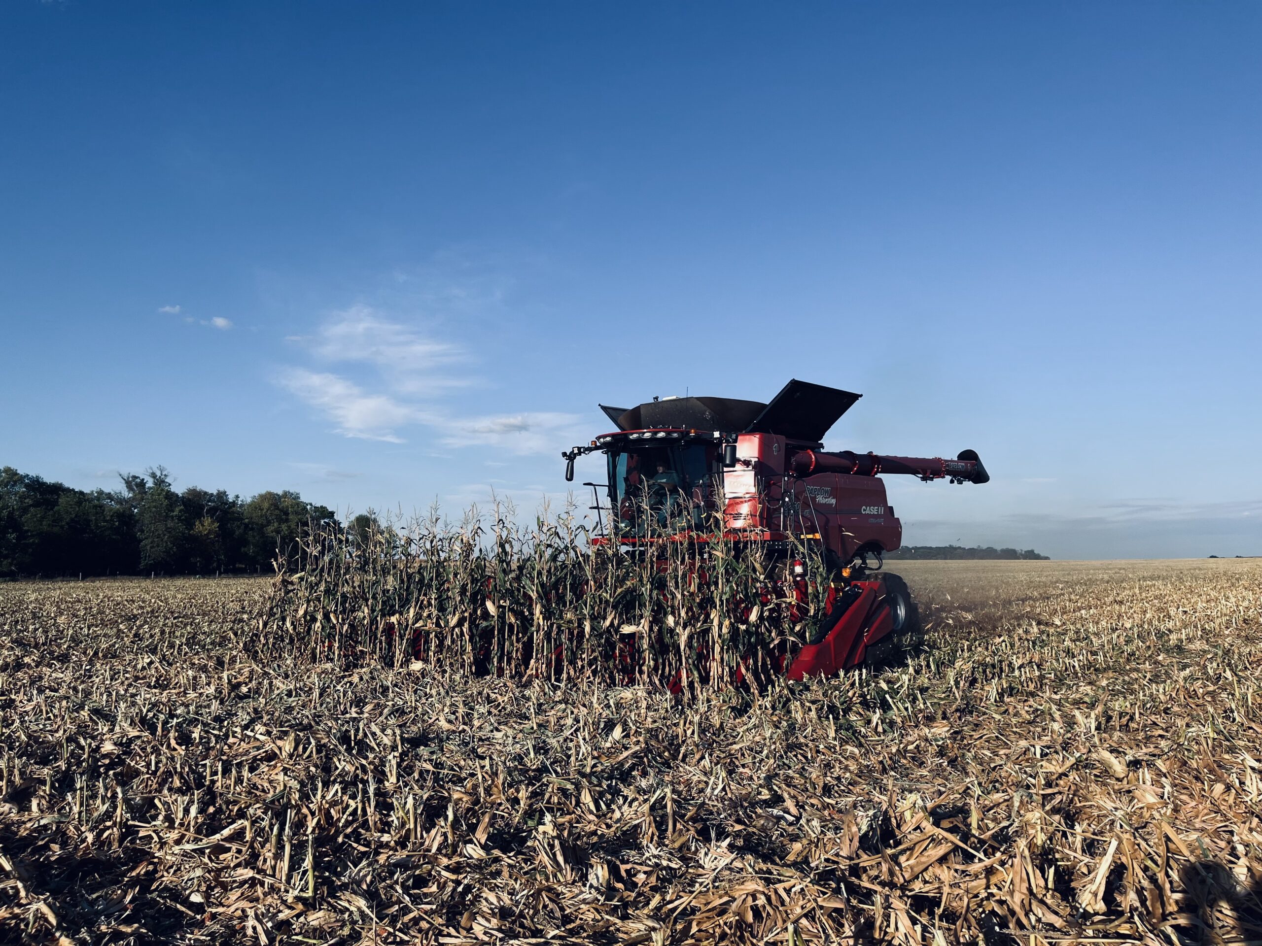 Getting close to finishing the first field of corn.