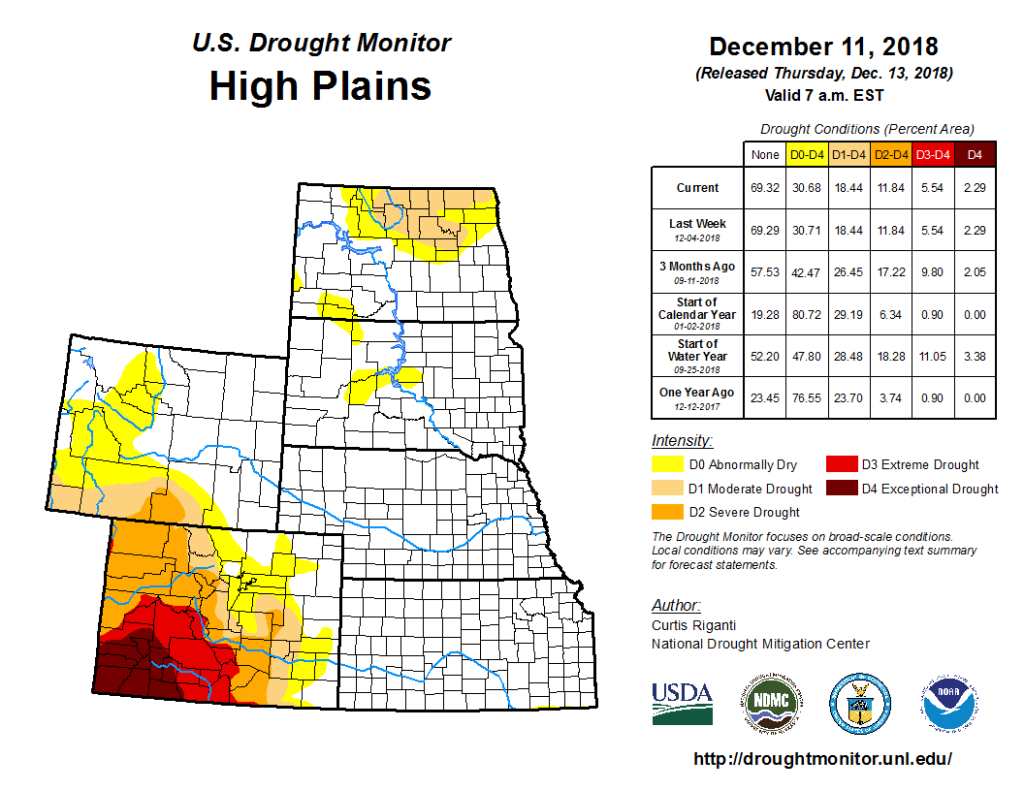Southern areas receive moderate to heavy precipitation; High Plains and ...