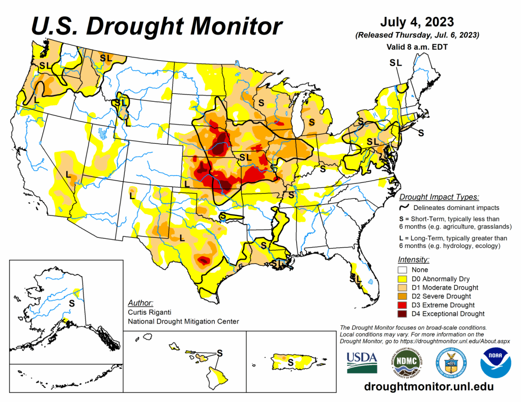 Drought persistent in heartland, latest map shows - High Plains Journal