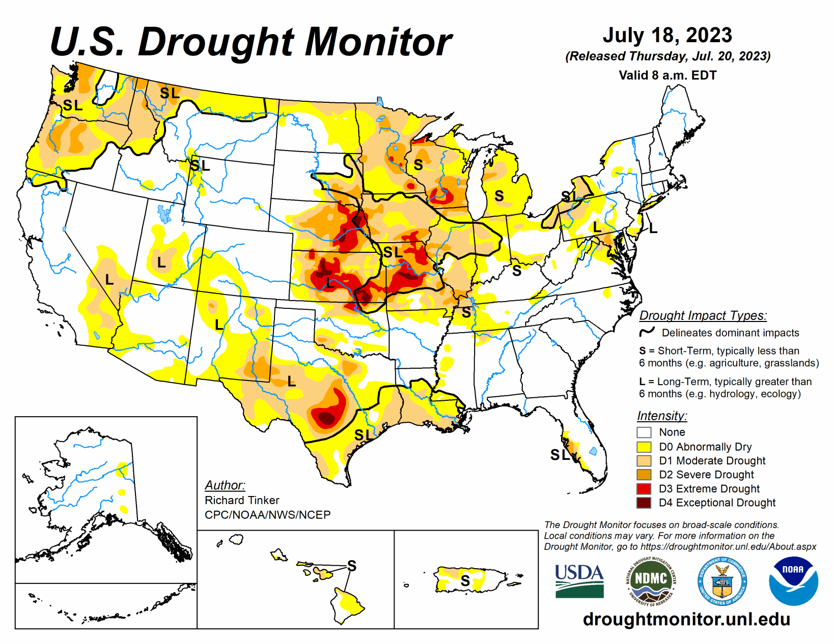 U.S. Drought Monitor - July 18, 2023