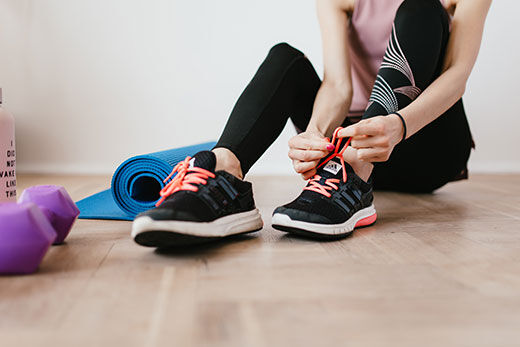 Running Shoes. Moderate or vigorous activity helps the body and brain produce hormones and nuerotransmitters that improve mood, enhance memory, increase energy levels and elevate one's sense of well-being. (K‑State Research and Extension)