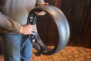 This is the 4.5-inch gauge wheel tire. (Journal photo by Lacey Vilhauer.)