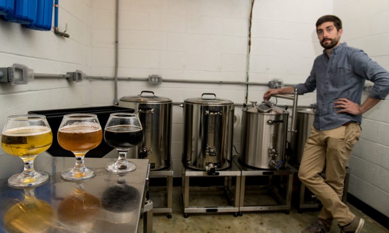 Scott Lafontaine investigates the compounds, health benefits and other characteristics of beer. (Photo by Fred Miller, University of Arkansas System Division of Agriculture.)