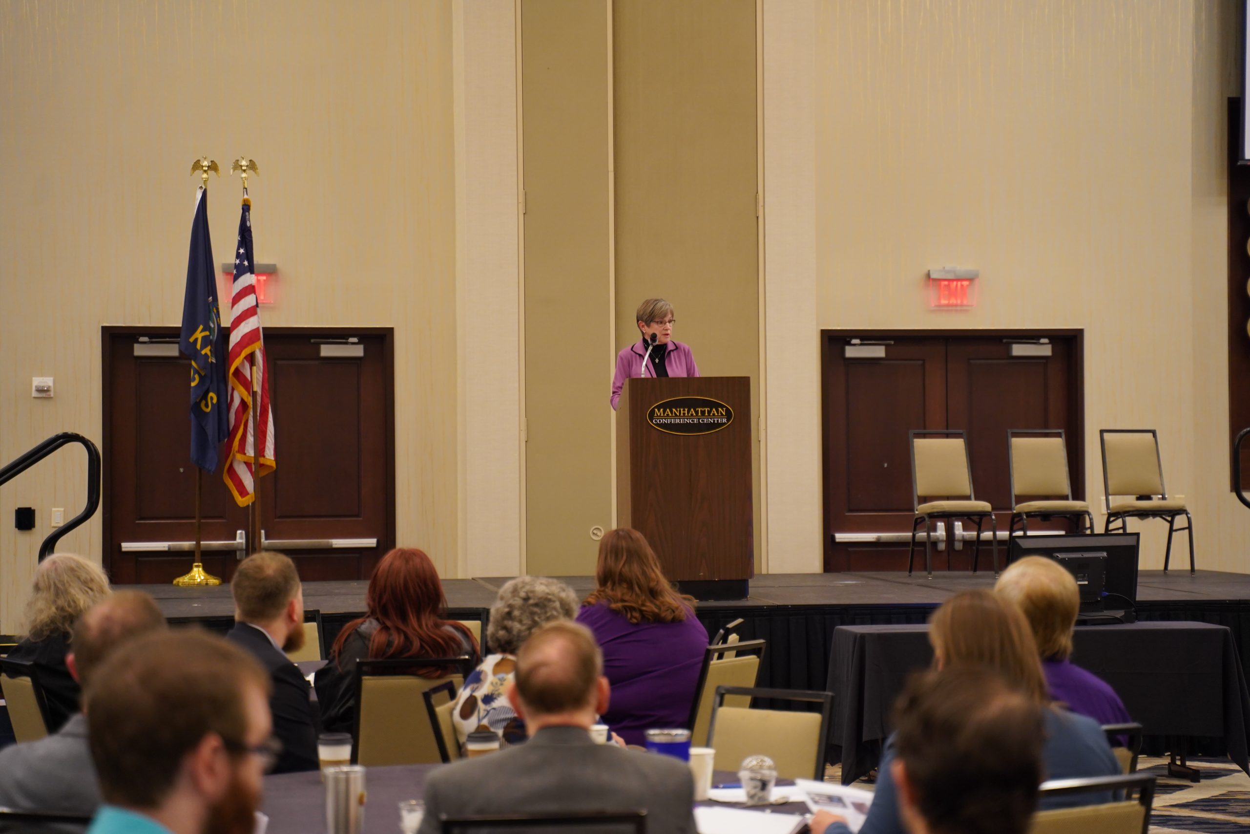 Gov. Laura Kelly delivers remarks at the 2023 Governor's Conference on the Future of Water. (Courtesy photo.)