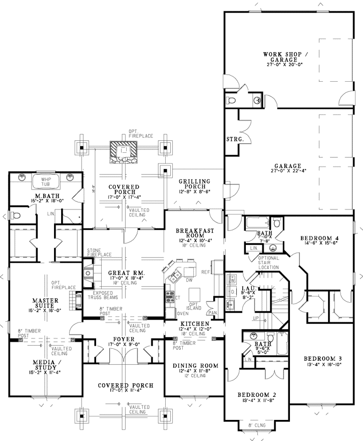 House plan 12-1126 floor plan layout.