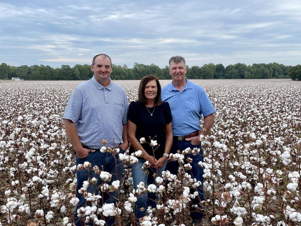 The Evans famiy poses in high cotton. (Courtesy photo.)