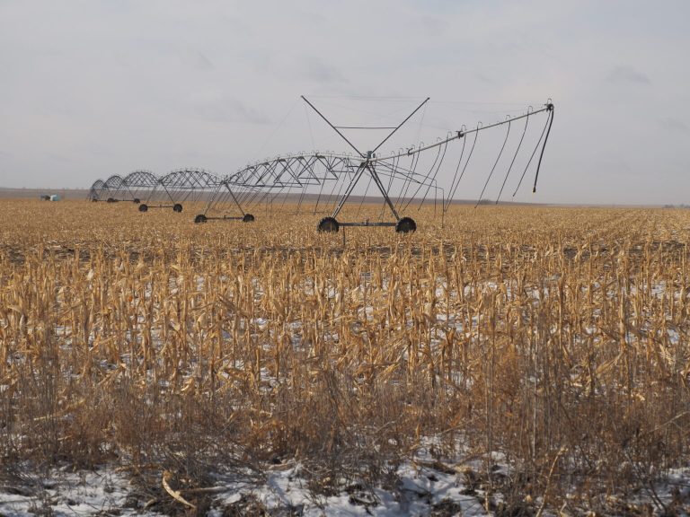 Kansas Geological Survey estimated reductions of 18% to 32% in pumping of underground water in the High Plains Aquifer in Kansas could extend life of the resource in some areas by a decade. KGS says savings require farmers to reduce water use for irrigating crops in western Kansas. (Allison Kite/Kansas Reflector)
