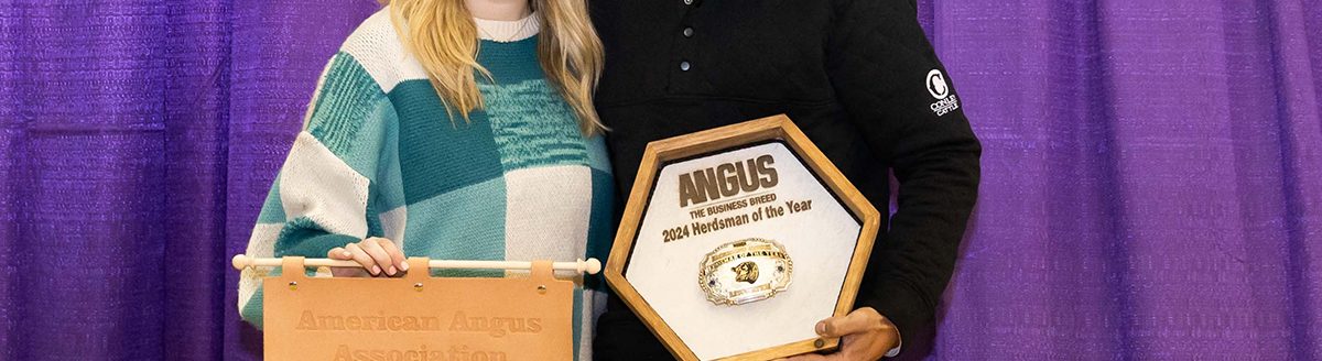 American Angus Association recognizes Cole Atkinson of Conley Cattle as the 2024 Angus Herdsman of the Year, which is selected through a peer-voting process. (Photo courtesy of Angus Communications.)