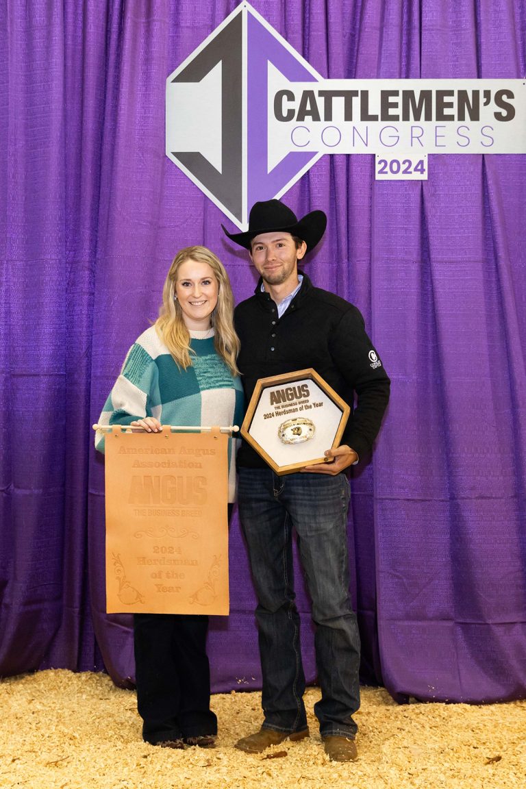 American Angus Association recognizes Cole Atkinson of Conley Cattle as the 2024 Angus Herdsman of the Year, which is selected through a peer-voting process. (Photo courtesy of Angus Communications.)