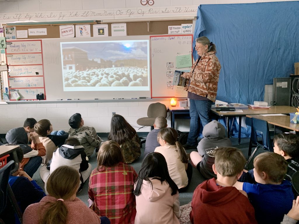 Students are being presented more information about Pueblo chiles.(Photo courtesy of Colorado Agriculture in the Classroom.)