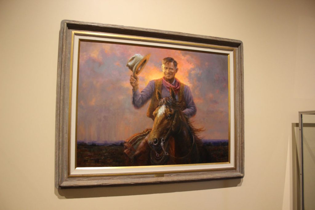 Art pieces inspired by the cowboy philosopher are on display throughout the museum in Claremore, Oklahoma. (Journal photo by Lacey Vilhauer.)