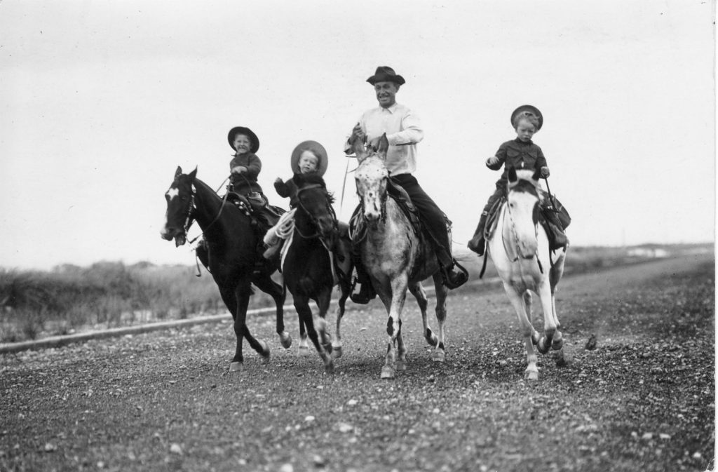 Will and children, Will Jr., Mary and Jim. (Photo courtesy Will Rogers Memorial Museum.)
