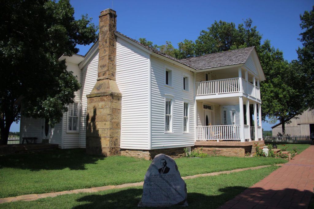 The house Will Rogers grew up in was known in the community as "the White House on the Verdigris River." The house is located in Oolagah, Oklahoma, and can be visited year-round. (Journal photo by Lacey Vilhauer.)