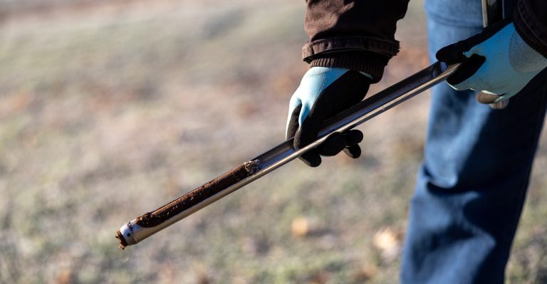 A quick soil test can provide gardeners with vital information about the quality of the soil in their landscape. (Photo by Mitchell Alcala, OSU Agriculture)