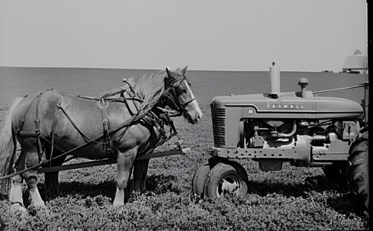 Horses vs Tractors (Photo: courtesy of Frank J. Buchman)