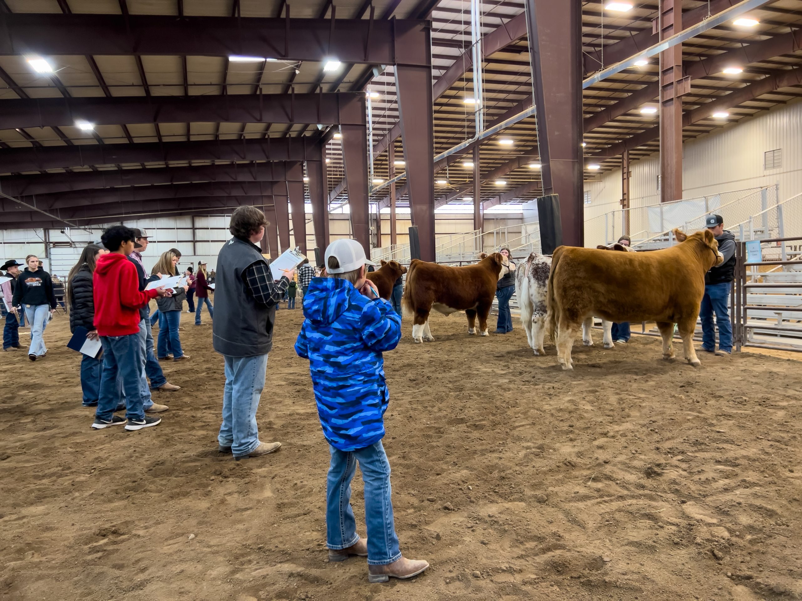 FFA and 4-H members from southwest Kansas particpated in a livestock judging contest March 27 in Dodge City, Kansas. (Journal photo by Kylene Scott.)