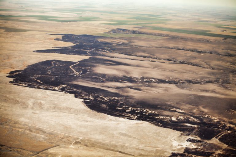 The burn scar on the Clark County, Kansas landscape following the 2017 Starbuck Fire. (Journal photo by Tracy Shinogle.)