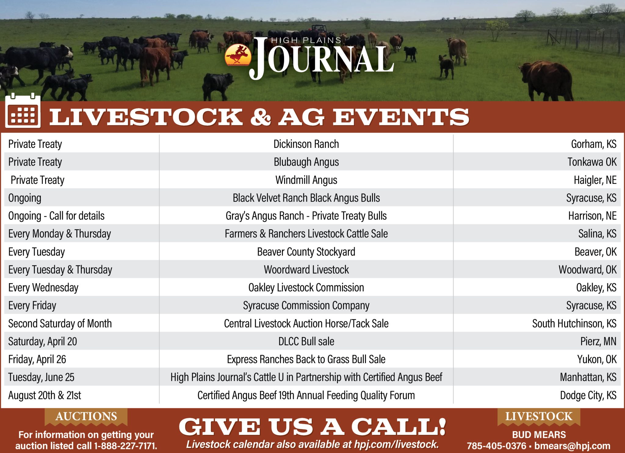 Livestock Calendar April 19 2024 High Plains Journal