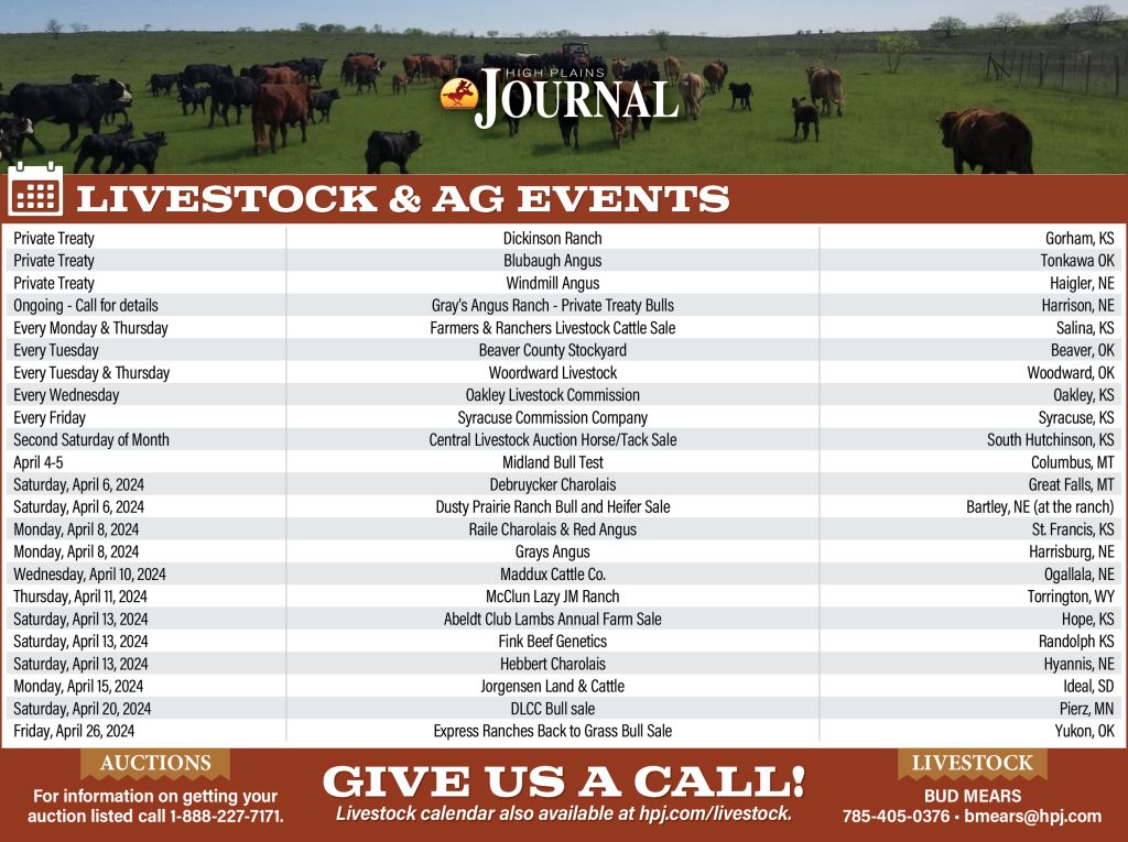 Livestock Calendar April 5 2024 High Plains Journal