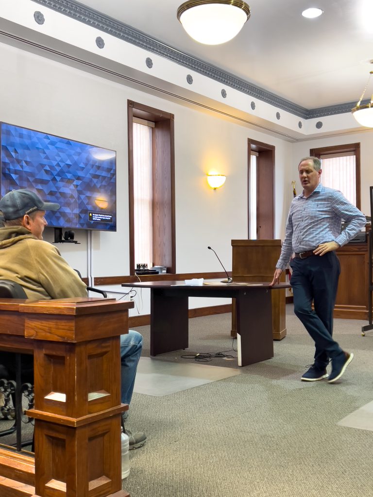 U.S. Rep. Tracey Mann, R-01, visited with constituents in Dodge City, Kansas, April 24. (Journal photo by Kylene Scott.)