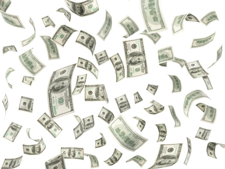 100 dollar bills flying (Image: iStock - NosUA)