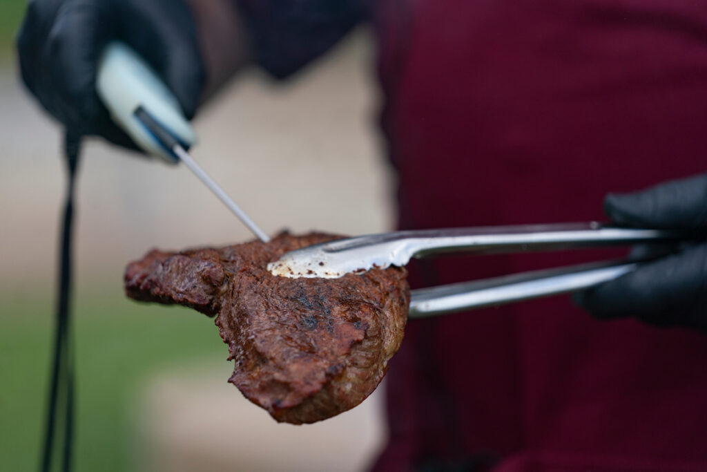 he greatest eating experience is created when taste, texture and aroma are all brought together with the application of the right heat to reach the proper internal temperature and create the char on the outside, according to Chris Kerth, Ph.D., Texas A&M Department of Animal Science meat scientist. (Laura McKenzie, Michael Miller, Katie Perkins/Texas A&M AgriLife)