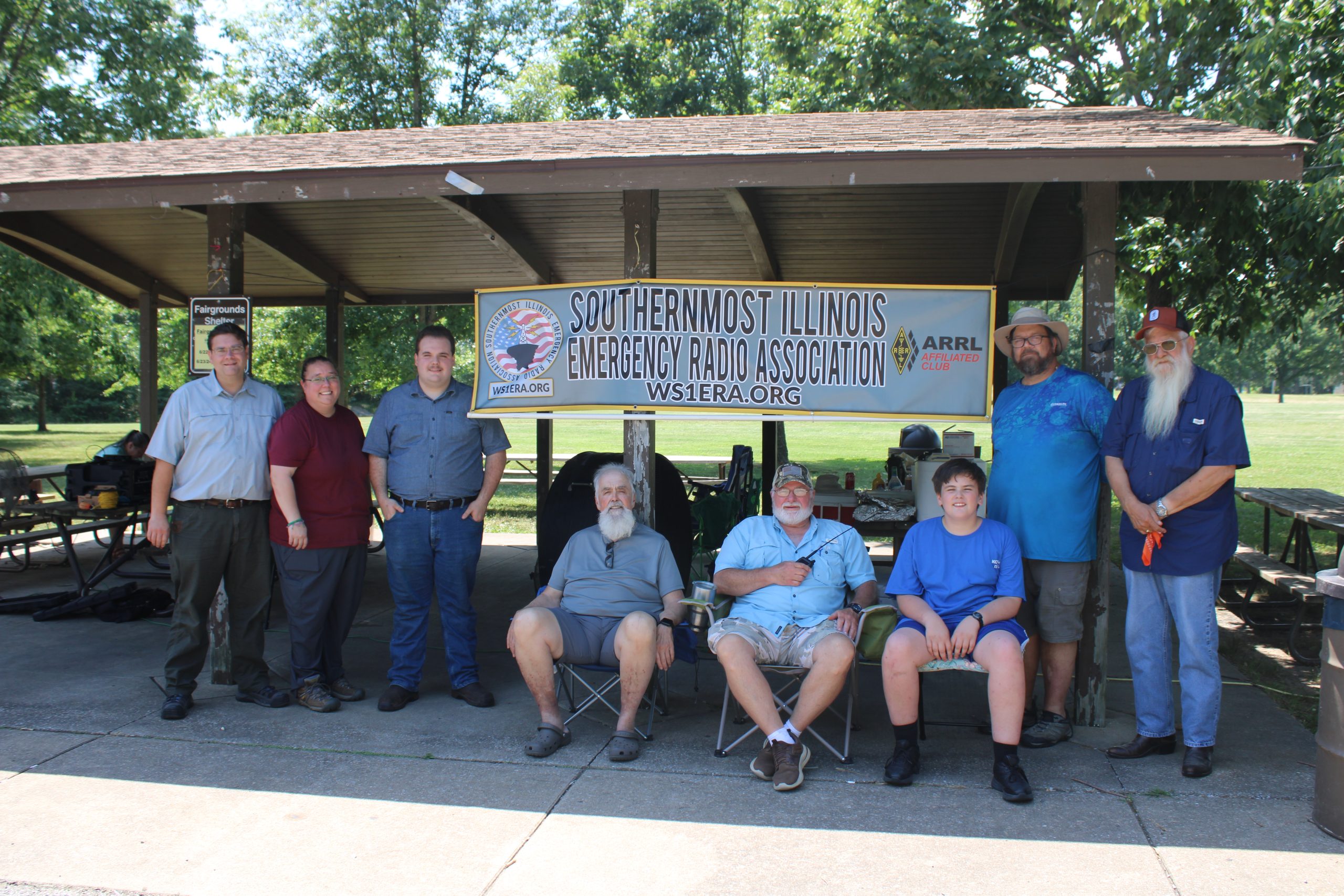 Members of the Southernmost Illinois Emergency Radio Association gathered Saturday at Fort Massac State Park in Metropolis, Illinois, to celebrate the American Radio Relay League’s Summer Field Day. (Photo by Shelley Byrne)