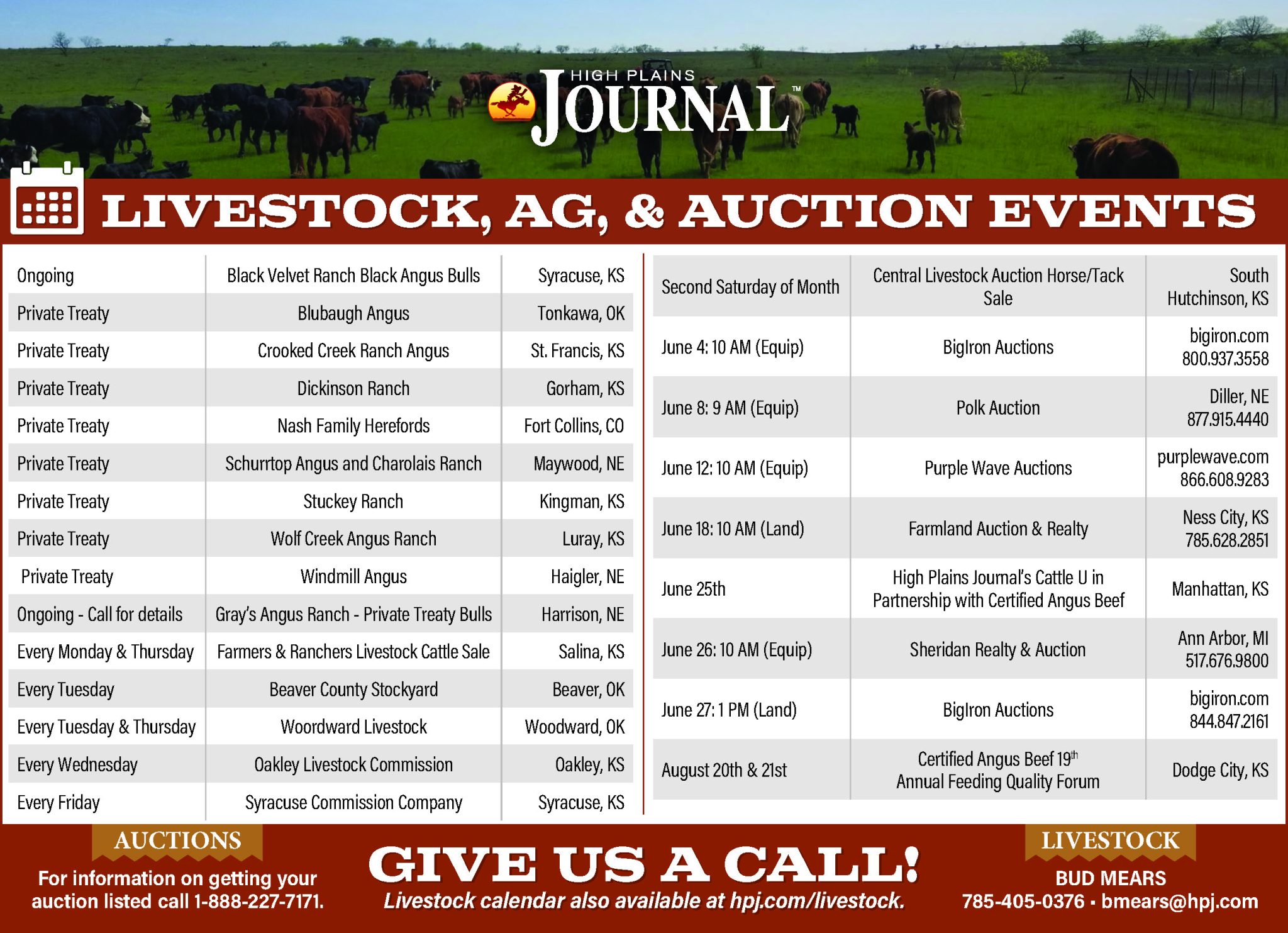 Auction Calendar May 31 2024 High Plains Journal