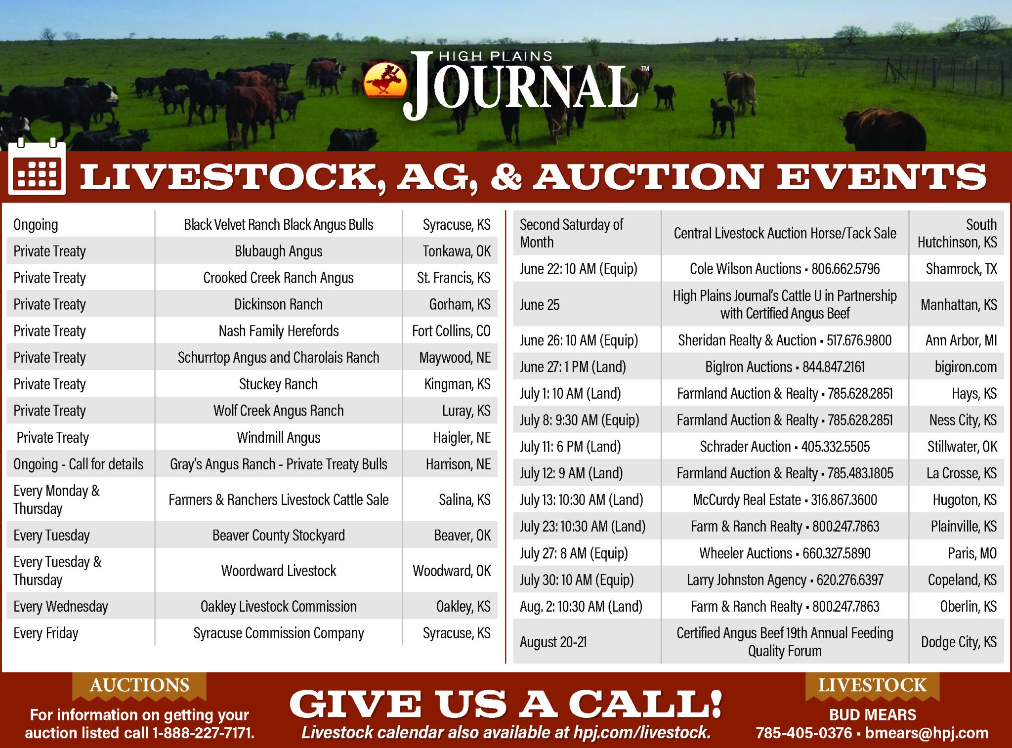 Livestock Calendar June 21 2024 High Plains Journal