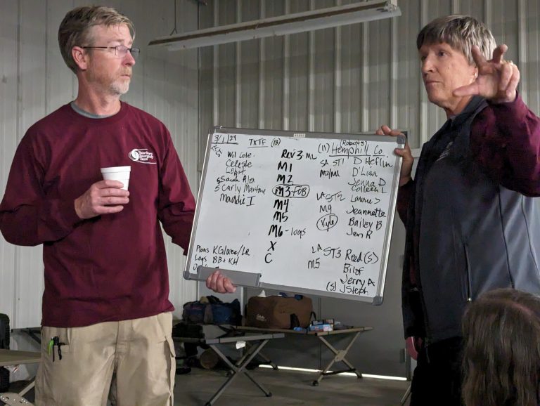 Deb Zoran, Texas A&M University professor and director of the Veterinary Emergency Team, pictured at left was deployed to Canadian, Texas in response to the Panhandle wildfire outbreaks in early March. (Photo courtesy of Texas A&M AgriLife Marketing and Communications.)