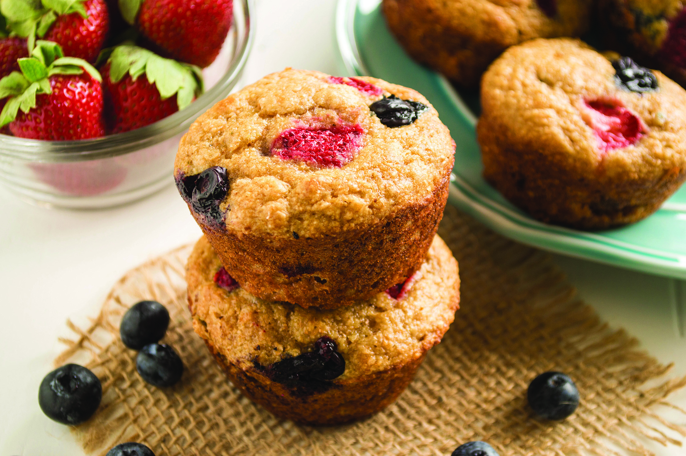 Mixed Berry Whole-Wheat Muffins. (Photo courtesy of Family Features.)