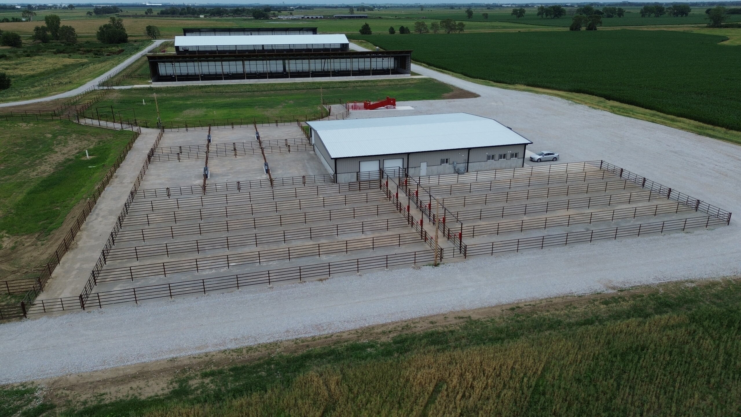 A drone aerial photo of the Klosterman Feedlot Innovation Center. (Photo courtesy of Emily Hanson, of the University of Nebraska-Lincoln.)