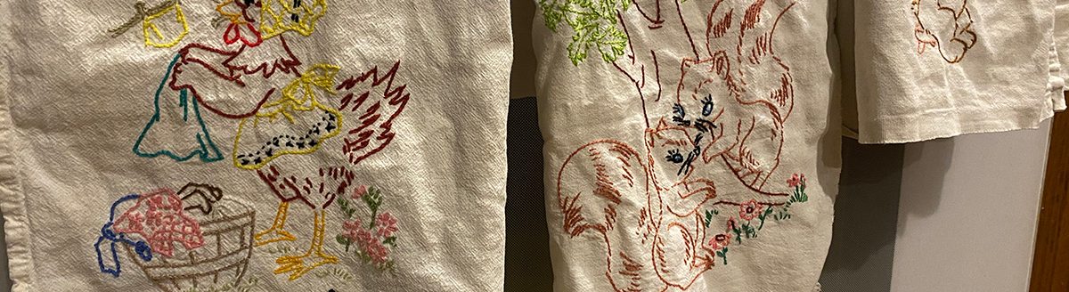 Embroidered dish towels (Photo: Alissa Weece)