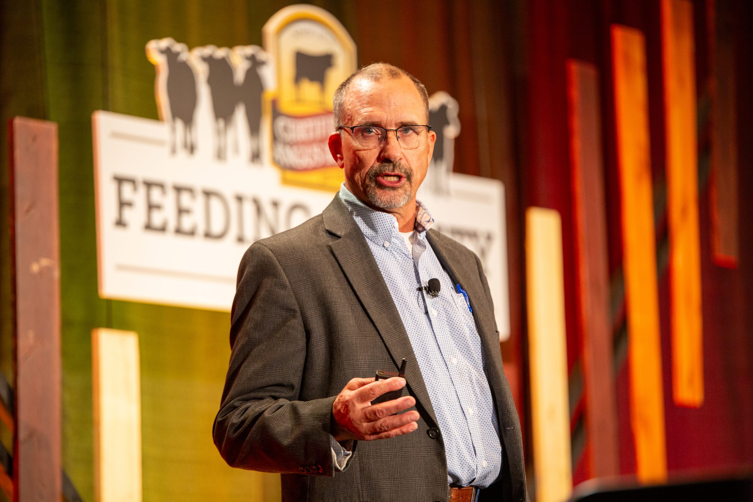 Ashland, Kansas Veterinarian Dr. Randall Spare discussed some key factors when making replacement heifer decisions at the Certified Angus Beef Feeding Quality Forum in Dodge City, Kansas, Aug. 20. (Journal photo by Kylene Scott.)