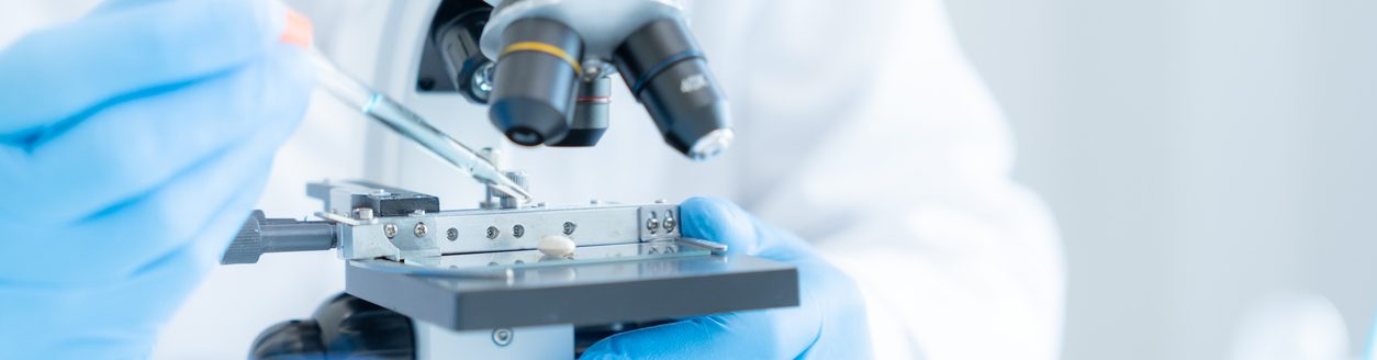 Scientist analyze biochemical samples in advanced scientific laboratory. Medical professional use microscope look microbiological developmental of viral. Biotechnology research in science lab. (Photo: iStock - Nuttawan Jayawan)