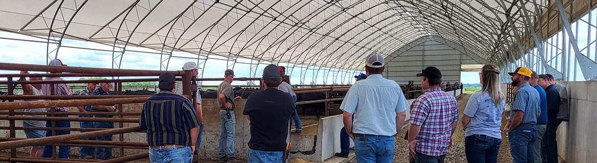Attendees at the MU Extension Feedlot School in late August toured Kirksville-area feedlot operations. (Photo by Eric Bailey)