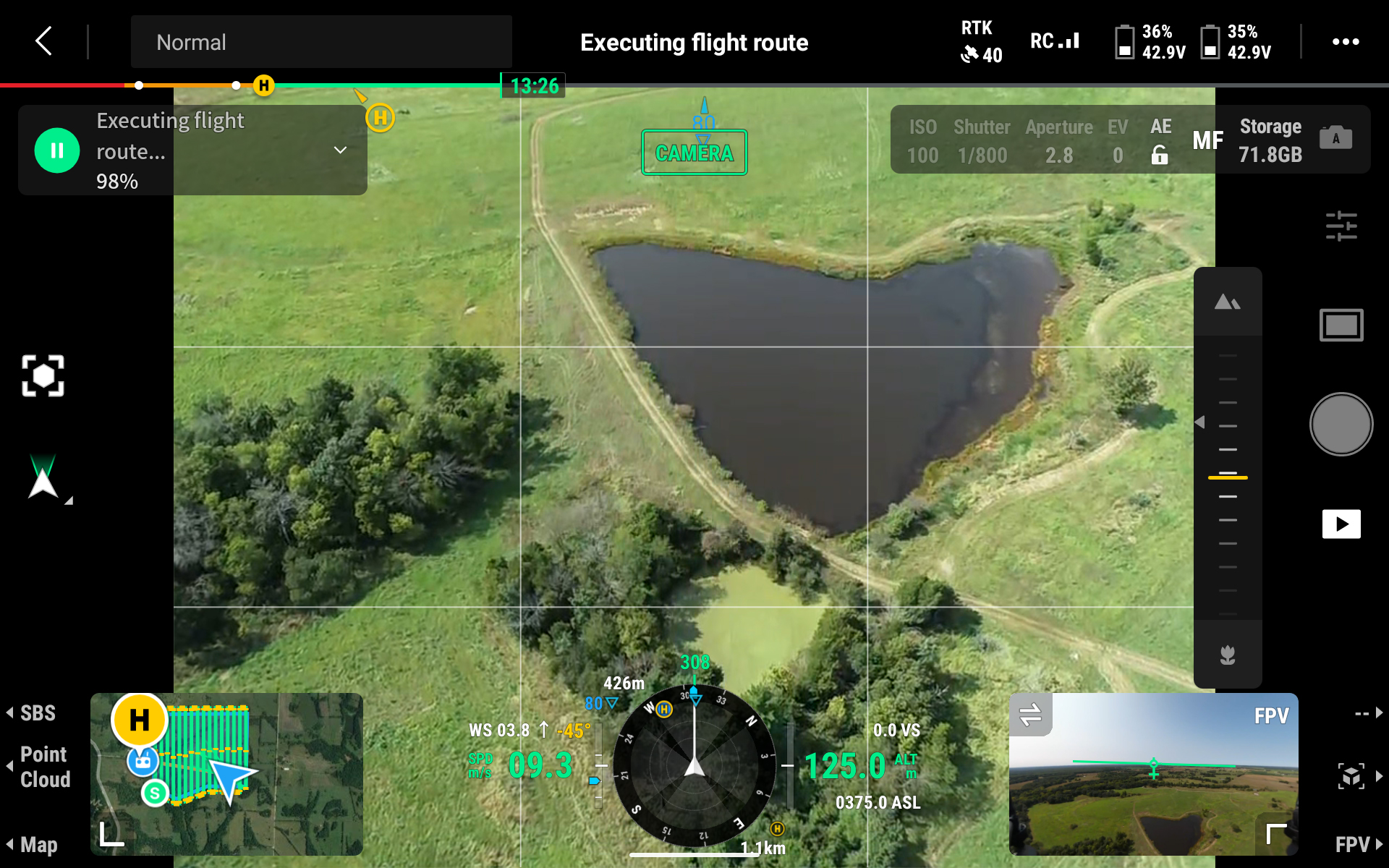 MU Extension state natural resources specialists are using a drone to map vegetation and land cover at the Prairie Fork Conservation Area near Williamsburg. (Photo courtesy of Michael Sunde)