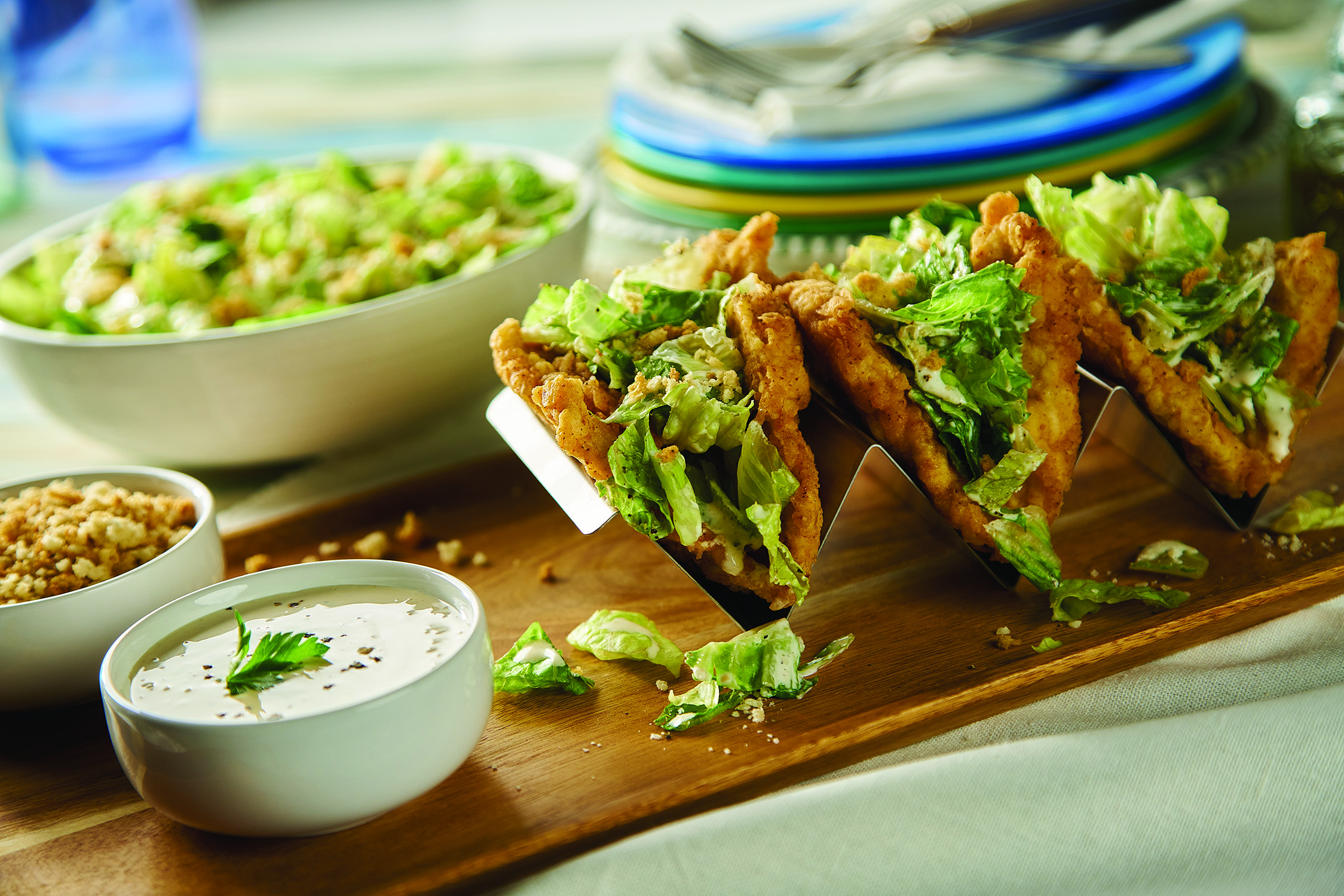 Chicken Caesar Tacos. (Photo courtesy of Family Features.)