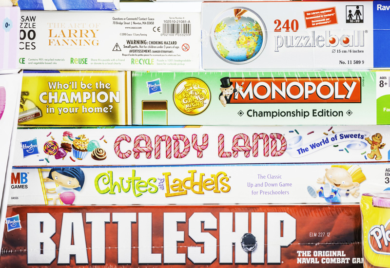 A collection of brand new popular American brand board games and toys. (Photo: iStock │ #458709609 - CatLane)