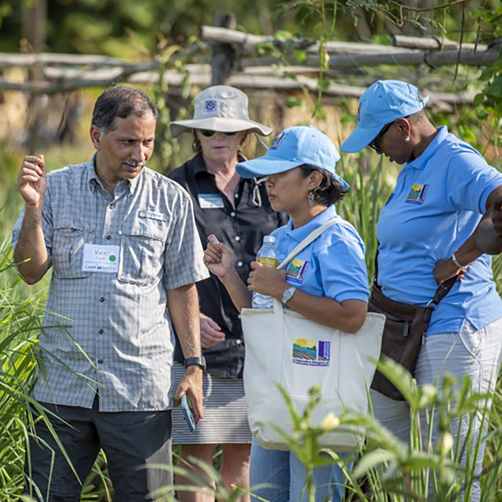 Vara Prasad at an agricultural park in Cambodia interacting with scholars. (Courtesy photo.)