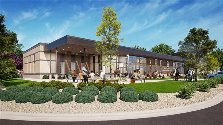 Artist's rendering of the Michael L. Parson Meat Science Education and Training Laboratory. (Courtesy photo.)
