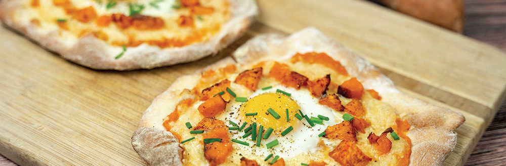 Individual Sweetpotato Breakfast Pizzas. (North Carolina Sweetpotato Commission)