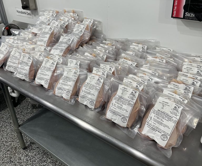 DRR Processing - Table of boneless skinless chicken breasts