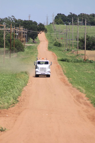 Dad, trucking down the road.