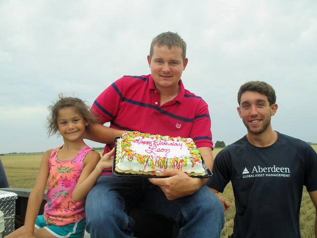 Celebrating Leons bday in the field