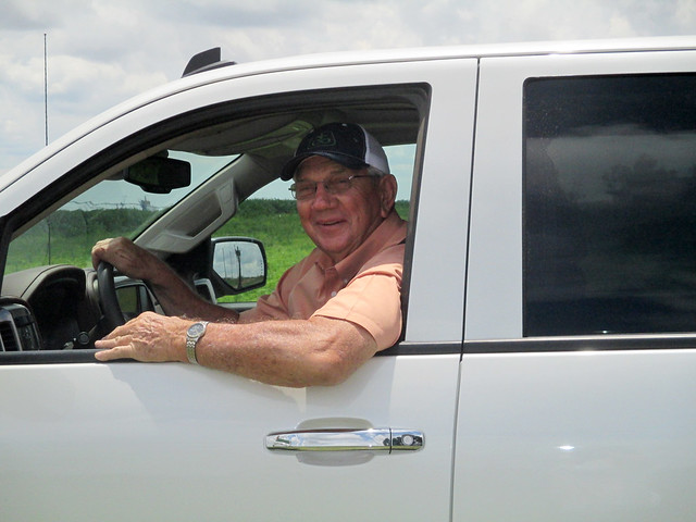 Chatting with farmer Ross