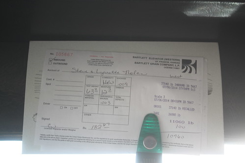 One of my scale tickets from today. And the contraption that keeps them all together.