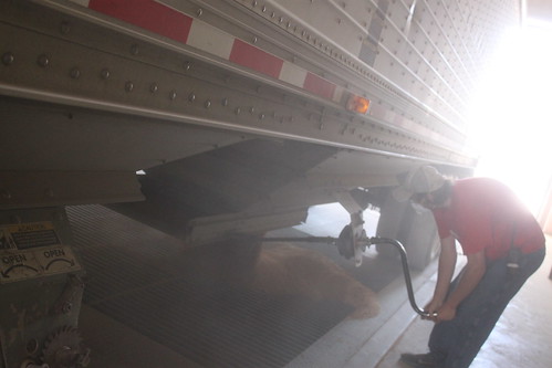 Unloading at the co-op.