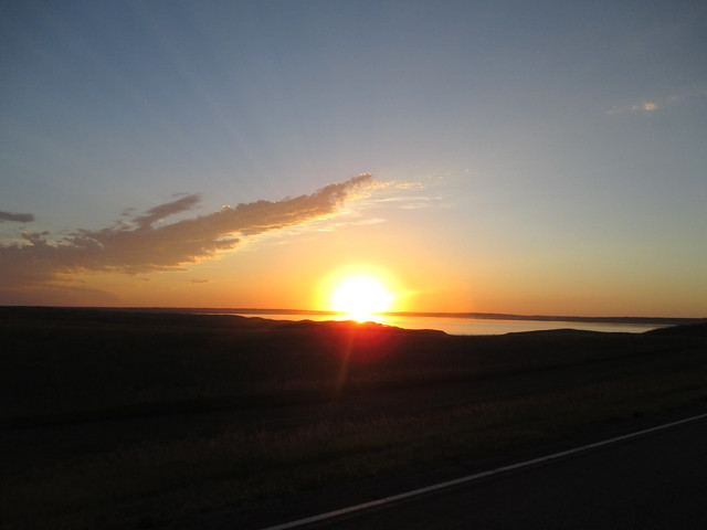 The view as the sun goes down