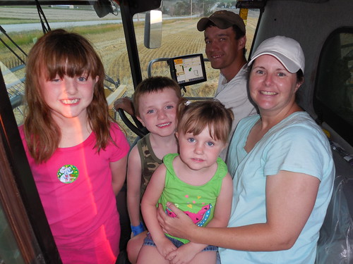 Brandon, Angie and kids in the cab